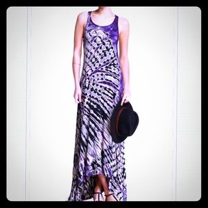 GO COUTURE Purple Tie Dye Maxi Dress